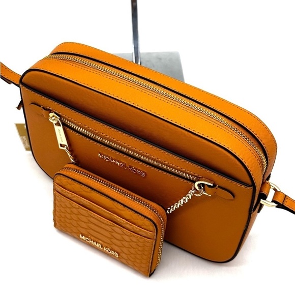 Michael Kors Large EW Crossbody Bag & Medium ZA Card Case Wallet Cider - Picture 10 of 13